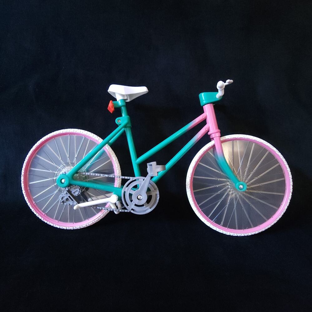 Vintage Mattel Barbie Bicycle Bike Teal And Pink 1990s Girl Toy Accessory